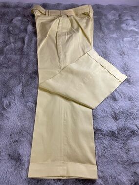 Larry Levine Pale Yellow Pleated Dress Pants-0197